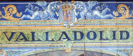 Laying ceramic letters the name from the Spanish city of Valladolidの写真素材