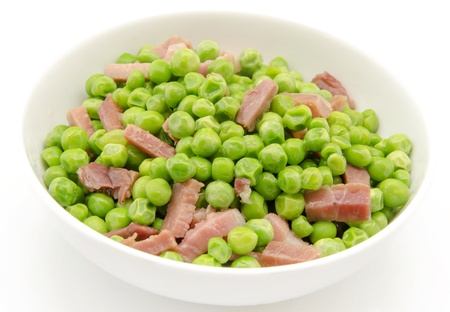 Peas with hamの写真素材