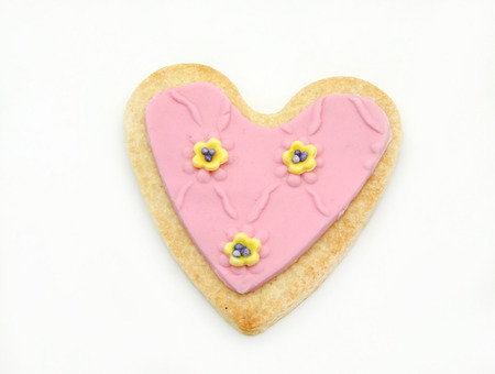 Butter Cookies with heart shaped fondant decorated