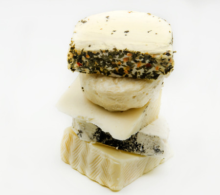 Assortment of fresh goat cheeseの写真素材
