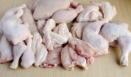 Pieces of raw chicken meatの写真素材