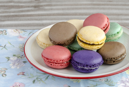 Parisian Macarons tradcional biscuit filled with creamの写真素材