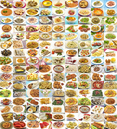 Huge variety of different dishesの写真素材