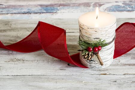 Christmas candle, home decorationの写真素材
