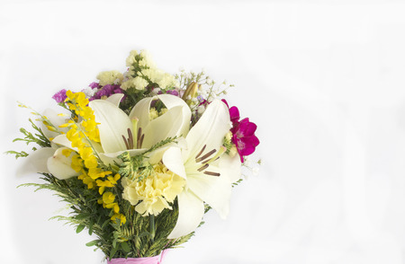 Bouquet of varied flowers in different colorsの写真素材