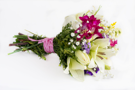 Bouquet of varied flowers in different colorsの写真素材