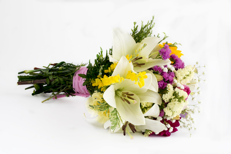 Bouquet of varied flowers in different colorsの写真素材
