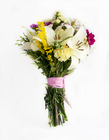 Bouquet of varied flowers in different colorsの写真素材