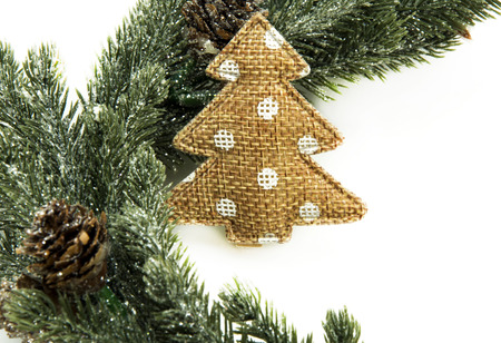 Christmas decoration on white backgroundの写真素材