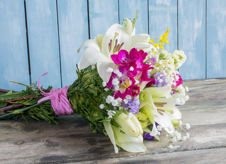 Bouquet of varied flowers in different colorsの写真素材