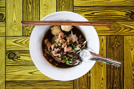 Noodle at The Floating Market in Thailandの写真素材