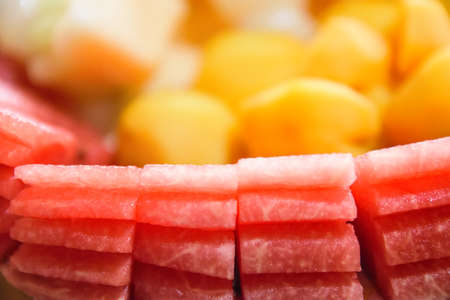 A fruit plateIncluding watermelonの写真素材