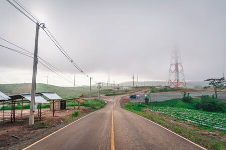 Central streets wind turbines @ Khao Khoの写真素材