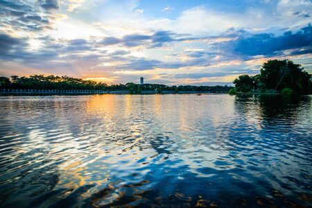 River Evening at Bangkok in Thailandの写真素材
