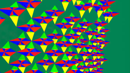 3d rendering colourful triangular background.