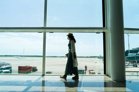 BARCELONA; SPAIN - AUGUST 8th 2020: Barcelona airport with very few people due to the new...