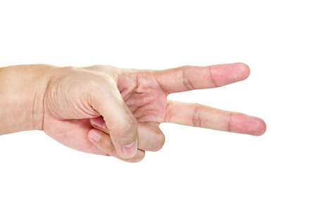 Hands with action isolated in white backgroundの写真素材