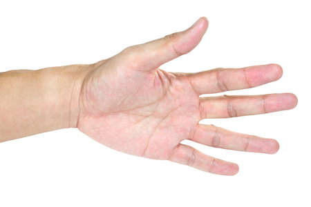 Hands with action isolated in white backgroundの写真素材