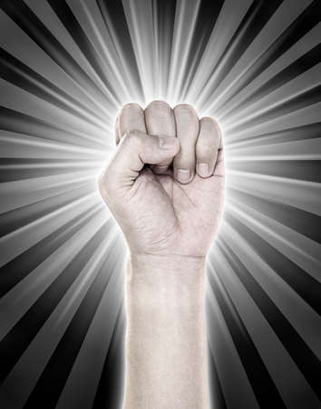 Hands with action revolution signの写真素材