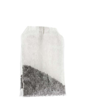 Tea paper sachet isolated on white backgroundの写真素材