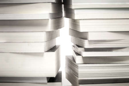 many old book stack and a little space like the way outの写真素材