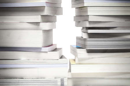 many old book stack and a little space like the way outの写真素材