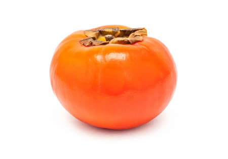 Persimmon Asian fresh fruit isolated on white backgroundの写真素材