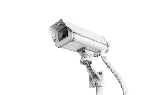 cctv camera isolated on white background with clipping pathの写真素材