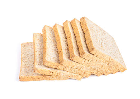 Bread, whole wheat slice isolated on white background