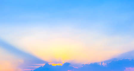 Beautiful color shading of sunset sky backgroundの写真素材