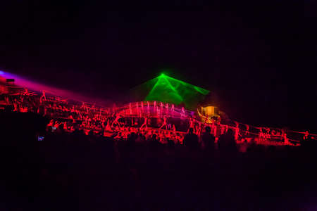 Chongqing China, September 17, 2015 : Impression Wulong, The real scene show premiered in the Peach Garden Canyon in Wulong County, involving more than 100 performers and having Zhang Yimou as the art adviser and directorの写真素材