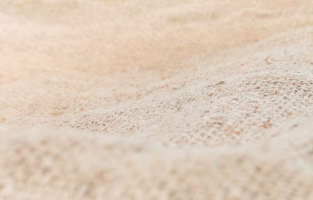 selective focus of sack burlap canvas texture for agricultureの写真素材