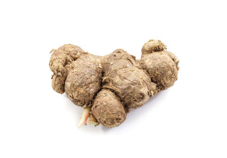 black galingale root, thai herb and folk medicine isolated on white background