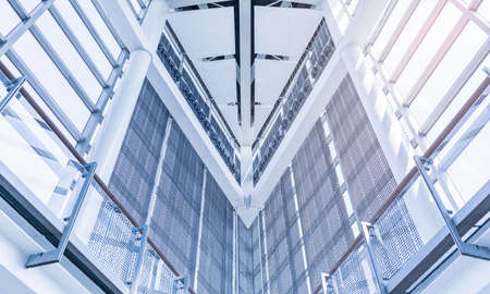 modern abstract architecture background with building structure line and space in monotone colorの写真素材