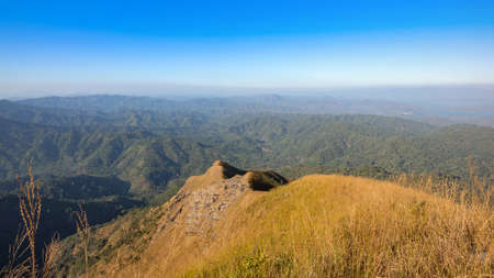 beautiful mountain in sunset at Thong Pha Phum National Park Kanchanaburi of Thailand name Khao Chang Phuak is the most popular for adventurist and trekker or hikers, travelling in amazing natureの写真素材