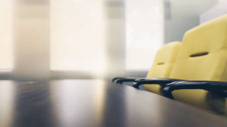 modern interior meeting room with morning light from window in selective focusing, bussiness teamwork conceptの写真素材