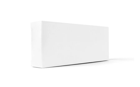 Blank white paper box for products design mock-up isolated on white backgroundの写真素材