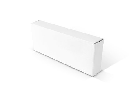 Blank white paper box for products design mock-up isolated on white backgroundの写真素材