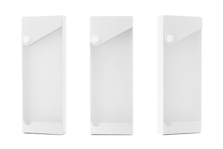 White plastic case for pen or stationery accessories isolated on white background, Education student equipmentの写真素材