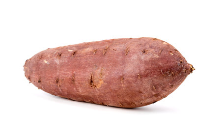 Fresh Sweet potato, Healthy nutritious food for dieting isolated on white backgroundの写真素材