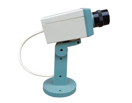 Surveillance camera isolated on white backgroundの写真素材