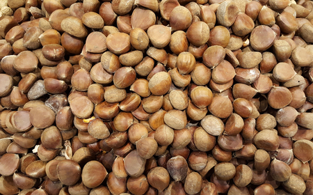 Lot of chestnuts at market placeの写真素材