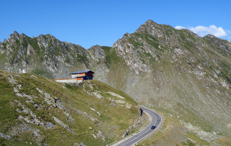 Cabin in the mountain, Transfagarasan Romaniaの写真素材