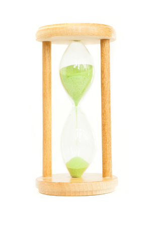 Hourglass on whiteの写真素材