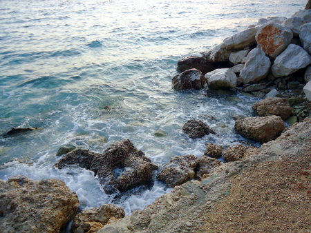 Wave Of Blue Ocean On Sandy Beachの写真素材