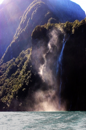 Milford Sound Waterfallの写真素材