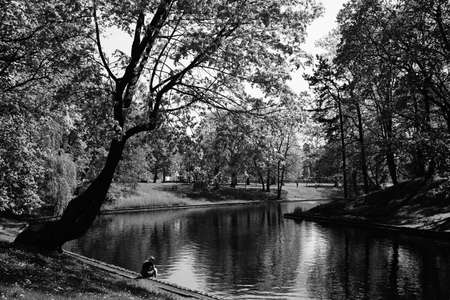 Pilsetas Kanals (City Canal) in Rigaの写真素材