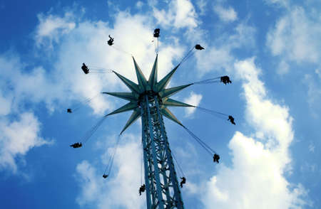 Swinging carousel at Prater park, Vienna - austrian capitalの写真素材