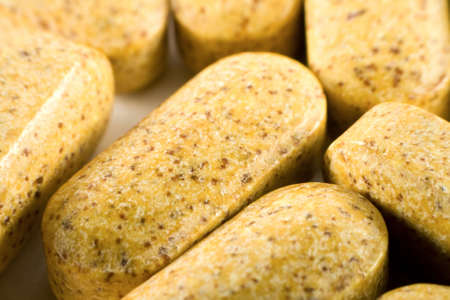 Macro shot on yellow pills