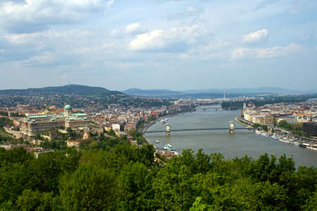 Panoramic view of Budapest (hungarian capital)の写真素材
